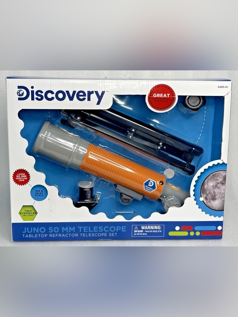 Discovery Juno 50 MM Telescope Tabletop Telescope Set 18x & 28.8x - Box Damage